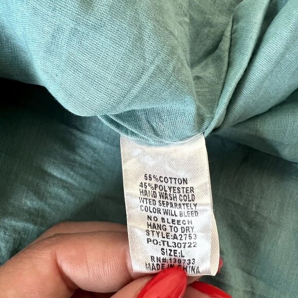 UMGEE Women size Large NWT Teal Embroidered Tunic/Dress Top Floral Bohemian - Picture 6 of 7